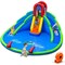 Blue Inflatable Bounce Castle With Water Slides Climbing Wall Splash Pool For Kids